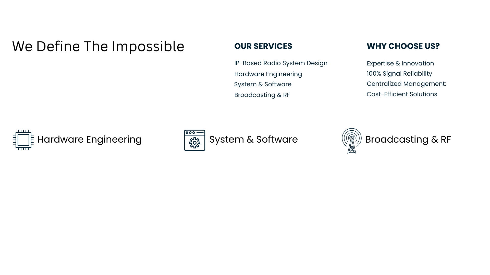 We Define the Impossible Banner Graphic